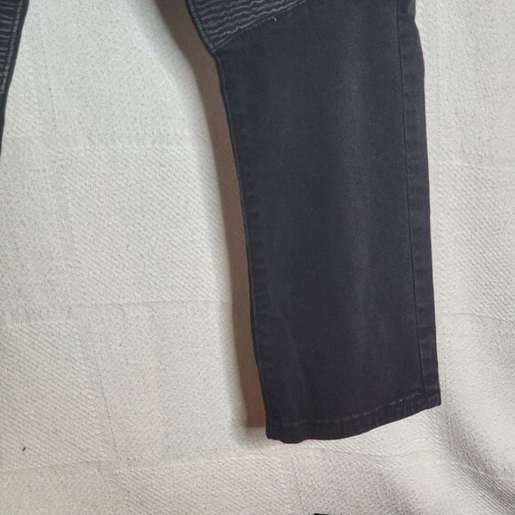 Reset Moto Black Straight Leg Zip Pocket Detail Cotton Span Stretch Jeans Sz 10 - Picture 8 of 16